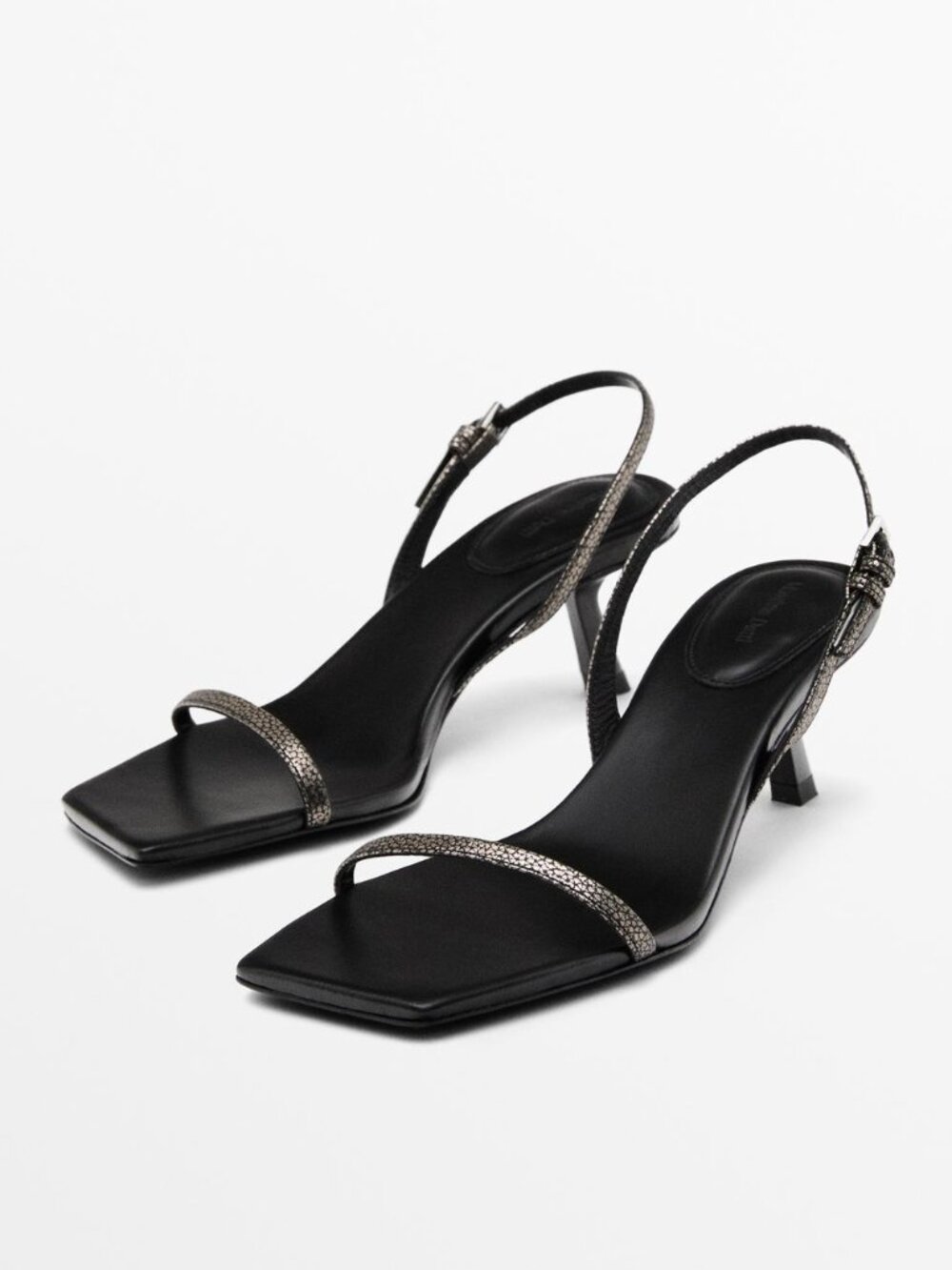 Massimo Dutti Printed Heeled Strappy Sandals